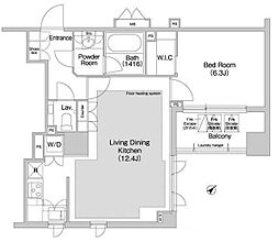 コンフォリア日本橋人形町イースト 1LDKの間取図画像