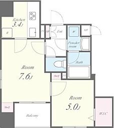 AVENIR東麻布 2階2Kの間取り