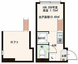 サニーソフィア西荻 1階ワンルームの間取り