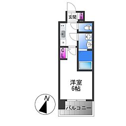 Osaka Metro中央線 緑橋駅 徒歩4分の賃貸マンション 8階1Kの間取り