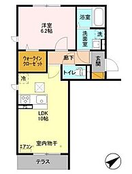 アステールピュールM 1階1LDKの間取り