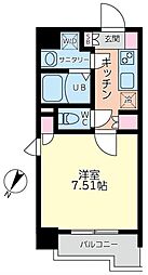 ME さつき橋 6階1Kの間取り