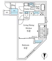SOLASIAresidence亀戸 1LDKの間取図画像
