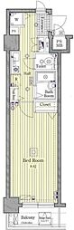 ガーラ銀座東 8階1Kの間取り