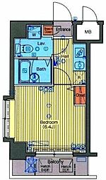 ガラ・シティ武蔵小杉 8階1Kの間取り