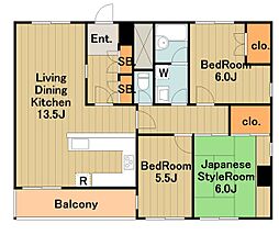 ホワイトハウス 3LDKの間取図画像