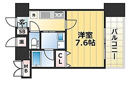 アドバンス神戸アルティス 8階1Kの間取り