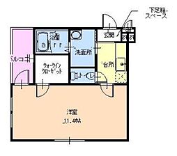 フジパレス山之内 1Kの間取図画像