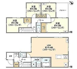 Kolet七里 1階4LDKの間取り