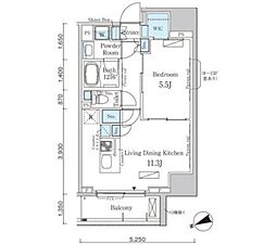 パークアクシス浅草・蔵前 1LDKの間取図画像