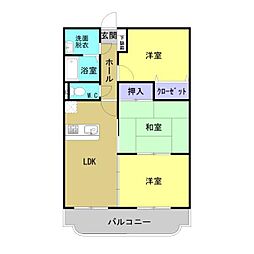 サンコート大島B 3LDKの間取図画像