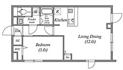 LIVART SEASON南台 5階1LDKの間取り