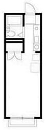 クレアコートM2 1階ワンルームの間取り