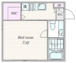 Y381 1階1Kの間取り