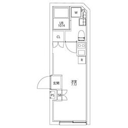 ＣＩＴＹ ＷＡＬＫ王子ＤＵＥ 4階ワンルームの間取り