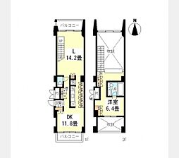 N3ユニテ 6階1LDKの間取り