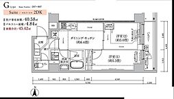 足立区東和2丁目マンション 2DKの間取図画像