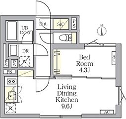 TKS中野新橋 1階1LDKの間取り