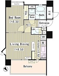 インザガーデン 5階1LDKの間取り