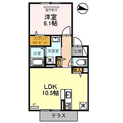 プラムツリー 1LDKの間取図画像