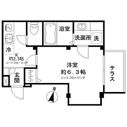 Ｌａｎａ　Ｆｒｕｓｉａ 1階1Kの間取り