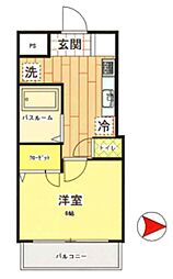 ADレジデンス小手指 1Kの間取図画像