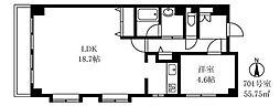 東大井シティハウス 1LDKの間取図画像