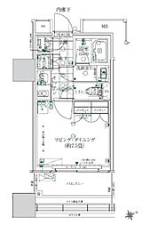 ローレルタワールネ浜松町 5階1Kの間取り