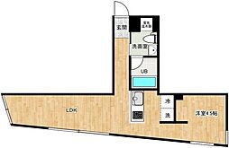 モンクレ桜新町 1階ワンルームの間取り