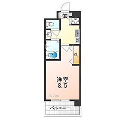 カーサグラン洛西 1Kの間取図画像