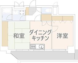 グローリアパレス弐番館 2DKの間取図画像