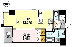 リベラーレ中野 9階1LDKの間取り