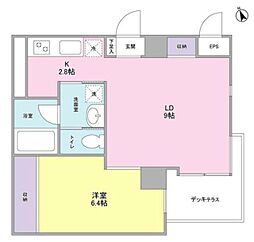 ポ・ライト 6階1LDKの間取り