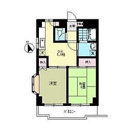 ウィンベルハイツ 2DKの間取図画像