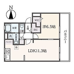 シティハイムリーベ 2階1LDKの間取り