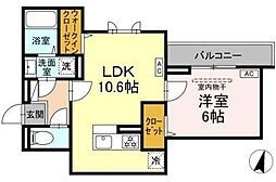 セレスティア扇VIII 1LDKの間取図画像