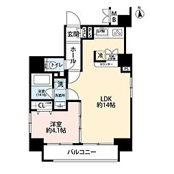 プレール・ドゥーク浅草3 1LDKの間取図画像
