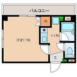 スタジオニュートラッド 1Kの間取図画像