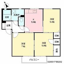 メゾン・フローラ　Ｂ棟 B0202 ｜ 大分県中津市沖代町２丁目8-21（賃貸アパート3K・2階・54.34㎡） その2