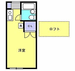 コーポ花影 ワンルームの間取図画像