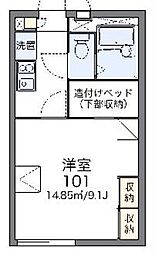 レオパレス古市場 1Kの間取図画像