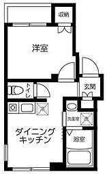 JR山手線 西日暮里駅 徒歩5分の賃貸マンション 3階1DKの間取り