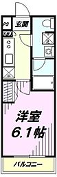 MAINSTAGE立川3 1Kの間取図画像