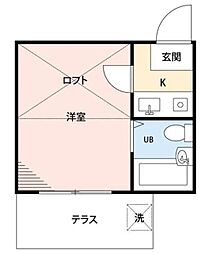 ベルストーク 1Kの間取図画像