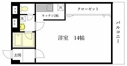 メゾン・ド・グリシーヌ 3階ワンルームの間取り