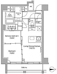 ザ・パークハビオ高円寺レジデンス 1SLDKの間取図画像