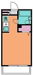 メインステージ川崎II 2階ワンルームの間取り