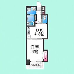 リアライズ堺駅前 1DKの間取図画像