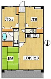 ベルウッド弐番館 3LDKの間取図画像