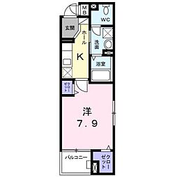 ビリーブ 1Kの間取図画像